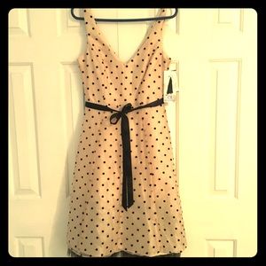 City Triangles Jr Tan W/Black Polka Dots Dress